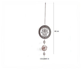 Colgante móvil Feng Shui pequeño – Mandala con Elefante o Mano de Fátima | Protección, belleza y energía en movimiento