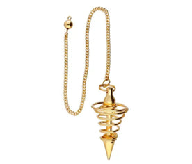 Péndulo espiral de bronce para radiestesia y Feng Shui