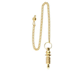 Péndulo Isis Mini de 2 cm en metal dorado para radiestesia y terapias energéticas.