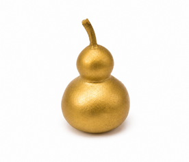 Calabaza Wu Lou mini natural dorada de hasta 10 cm, símbolo tradicional Feng Shui de salud y protección zfs