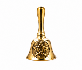 Pequeña campana de latón Feng Shui con estrella de cinco puntas para meditación y renovación energética