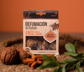 Pastillas de defumación Anís, Canela y Romero con decoración armoniosa