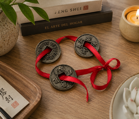 Monedas chinas Feng Shui de 2 cm con acabado envejecido y abertura cuadrada, símbolo tradicional de prosperidad y buena fortuna