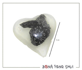 Medidas del orgonita corazón mini: 3 cm de diámetro