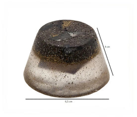 Medidas del orgonita Flan grande: 6,5 cm de diámetro x 4 cm de alto