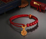 Pulsera roja Feng Shui con colgante dorado, amuleto de buena suerte y protección energética