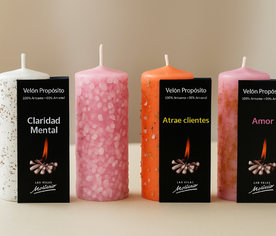 Colección de Velones Propósito de Las Velas de Mariano para rituales esotéricos.